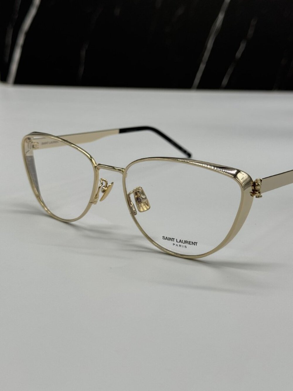 NEW SAINT LAURENT SLM92 004 EYEGLASSES WOMEN CAT EYE GOLD EYEWEAR SLM 92 - Picture 3 of 10
